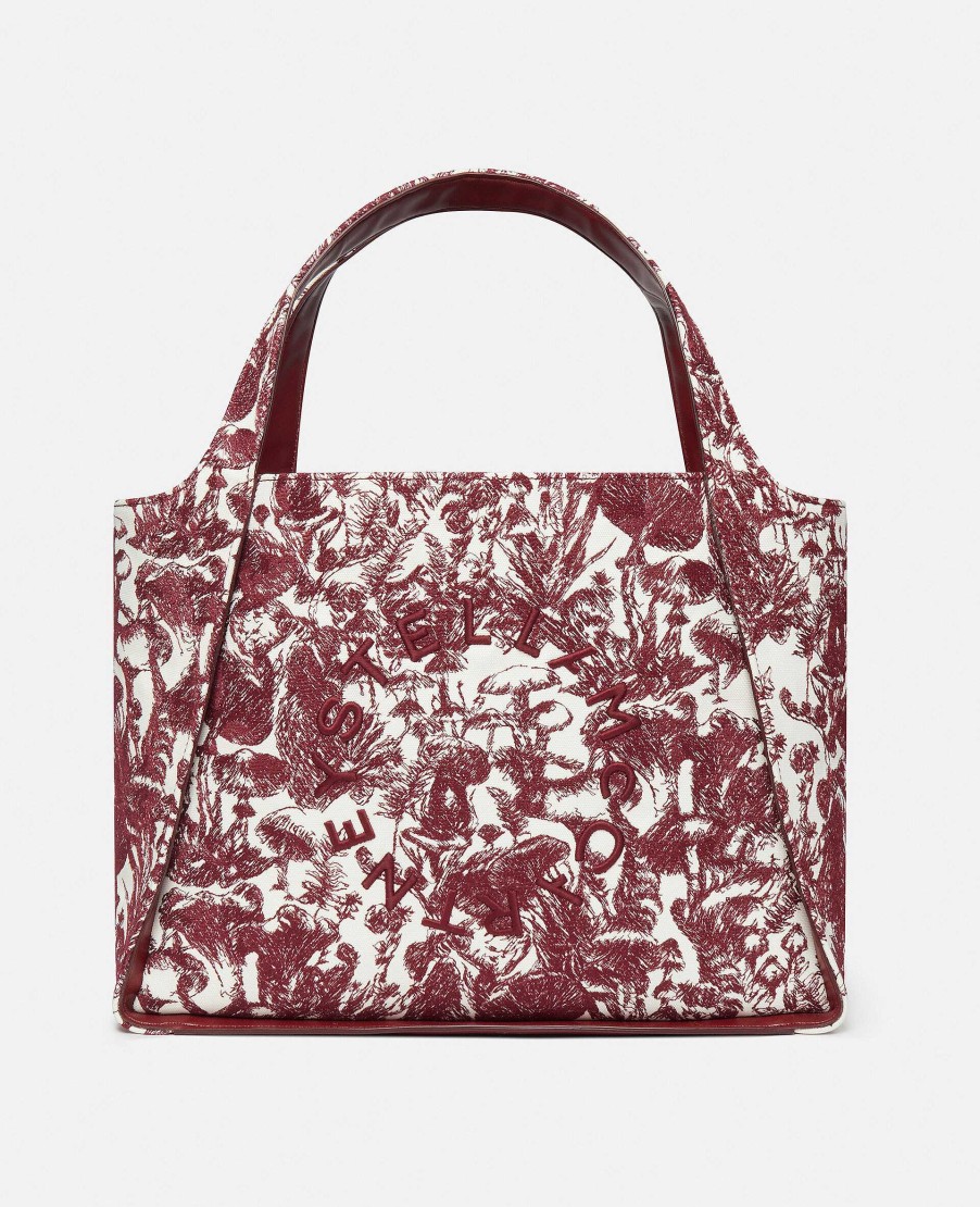 Women Stella McCartney Logo Bag | Logo Fungi Forest Toile De Jouy Tote Bag