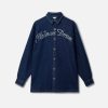 Women Stella McCartney Shirts And Tops | Platinum Dream Embroidered Oversized Denim Shirt