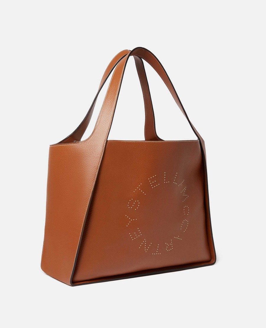 Women Stella McCartney Logo Bag | Logo Studded Grainy Alter Mat Tote Bag