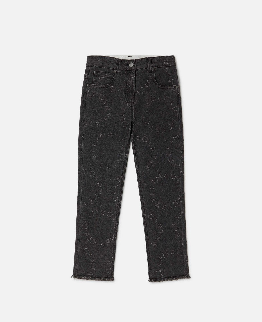 Kids Stella McCartney Trousers And Skirts | Circular Logo Straight Leg Jeans