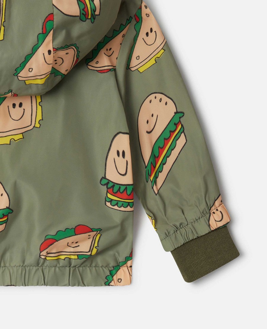 Kids Stella McCartney Baby Boys | Silly Sandwich Print Hooded Jacket