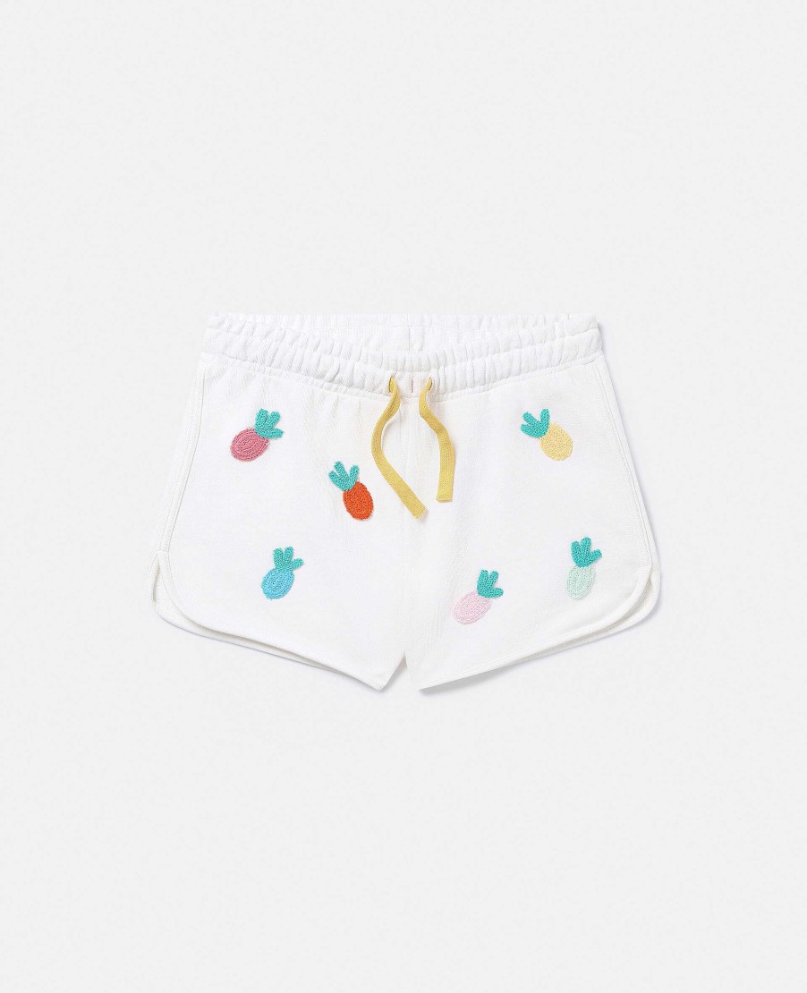 Kids Stella McCartney Trousers And Skirts | Fruit Crochet Jersey Shorts