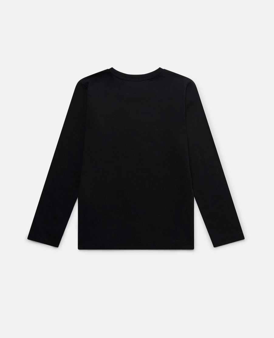 Kids Stella McCartney Jumpers And Cardigans | Flower Embroidery Long Sleeve T-Shirt