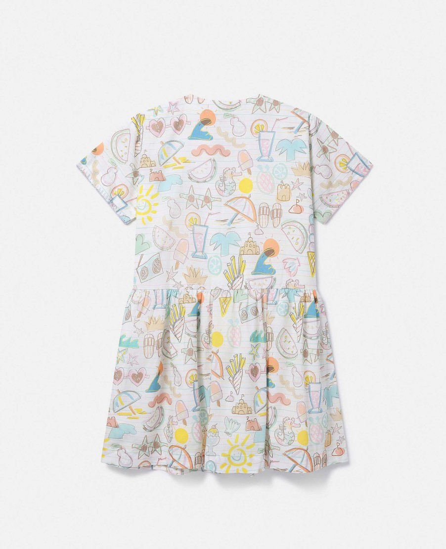 Kids Stella McCartney Dresses And All-In-Ones | Summer Doodles Print Shirt Dress