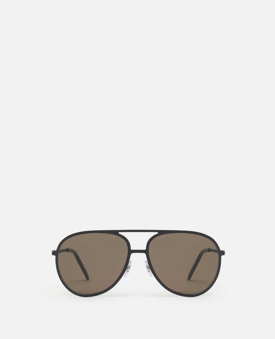 Women Stella McCartney Sunglasses | Metal Aviator Sunglasses