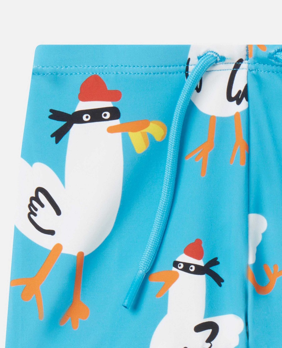 Kids Stella McCartney Baby Boys | Seagull Bandit Swimming Trunks