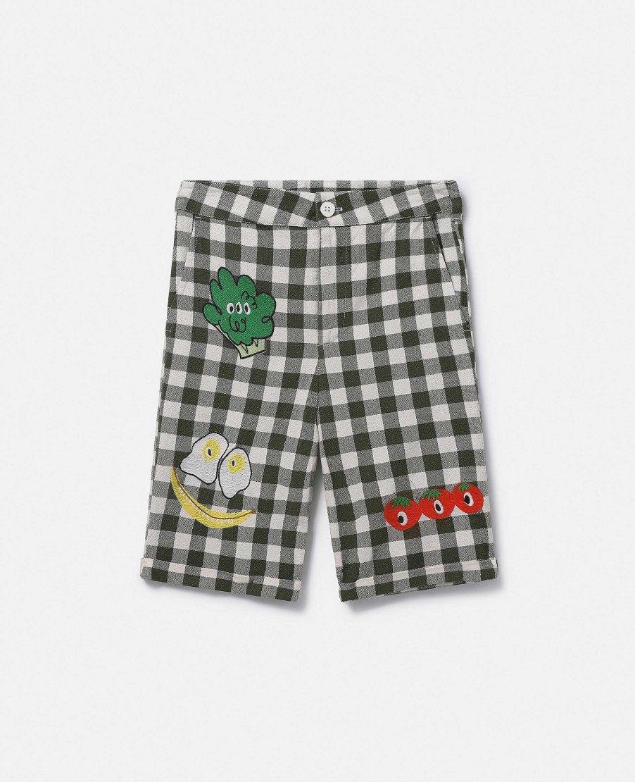 Kids Stella McCartney Trousers And Shorts | Veggie Embroidery Gingham Shorts