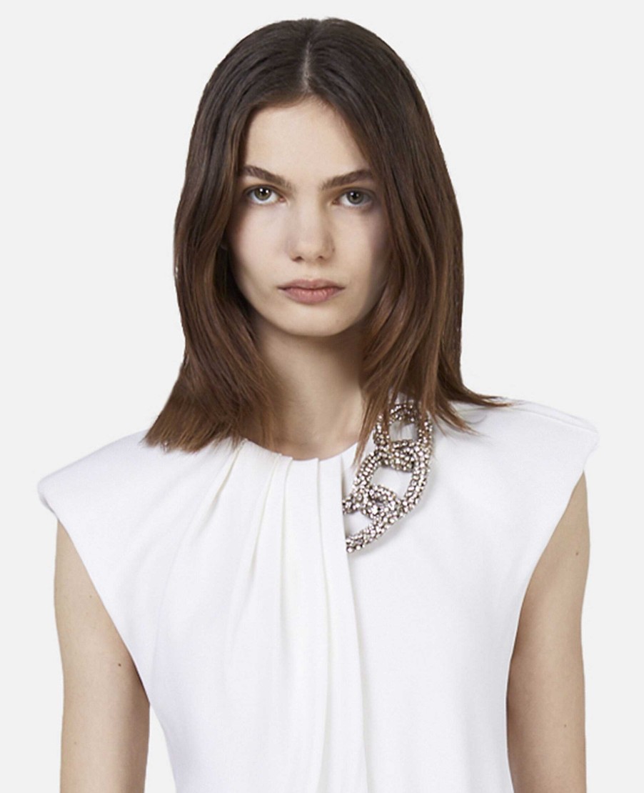 Women Stella McCartney Shirts And Tops | Falabella Crystal Chain Sleeveless Top