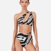 Women Stella McCartney Swimwear | Zebra Print Cut-Out High-Waisted Bikini Briefs