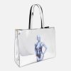 Unisex Stella McCartney Bags | Sexy Robot Graphic Mirrored Chrome-Effect Tote Bag