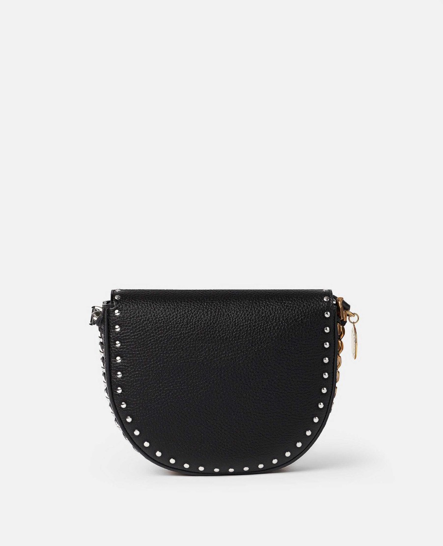 Women Stella McCartney Crossbody Bags | Frayme Studded Grainy Alter Mat Medium Flap Shoulder Bag