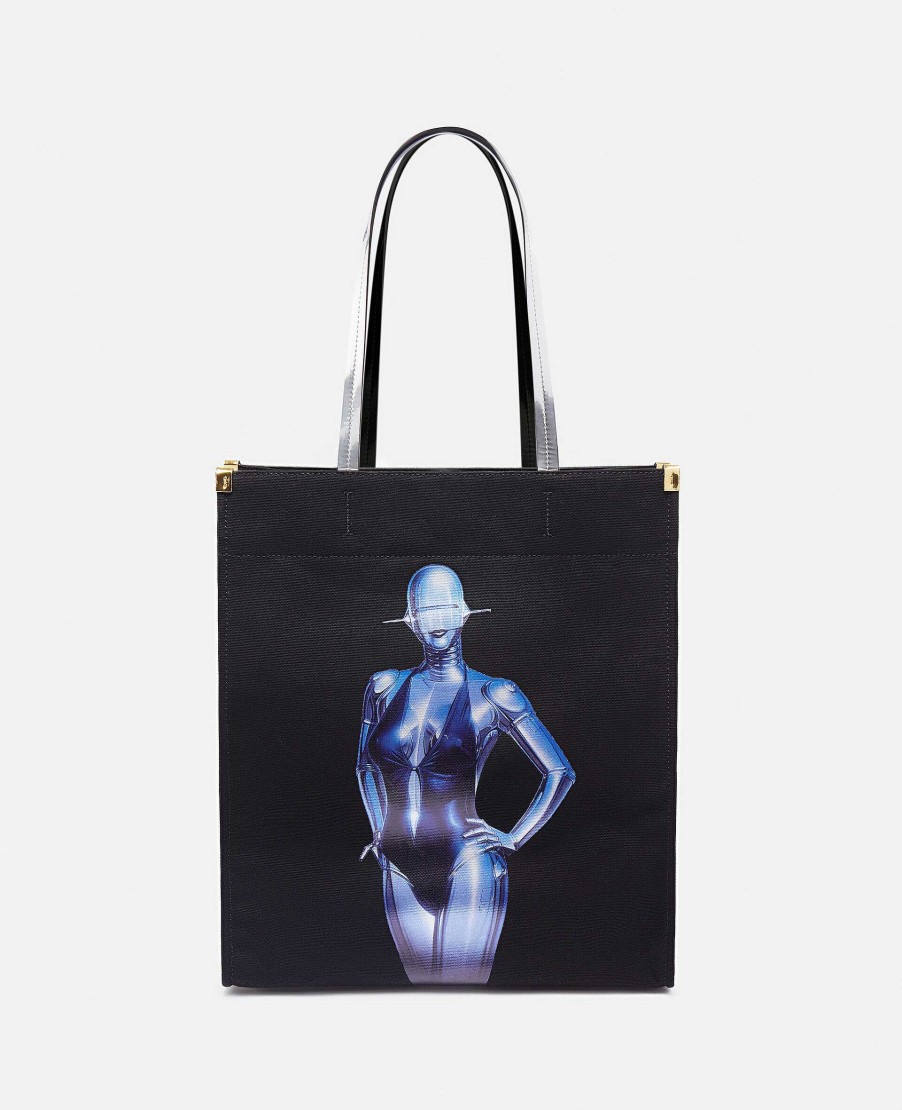 Unisex Stella McCartney Bags | Sexy Robot Graphic Organic Cotton Canvas Tote Bag