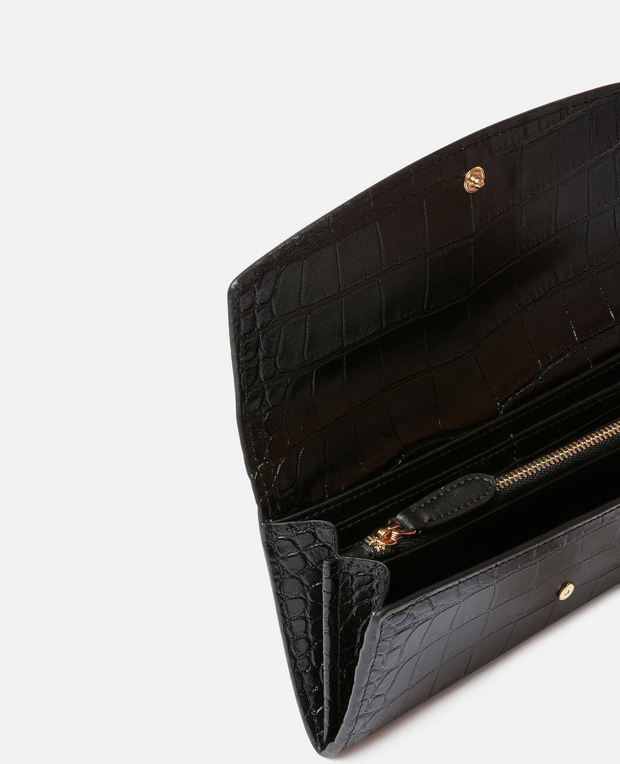 Women Stella McCartney Long Wallets | S-Wave Croc-Effect Continental Wallet