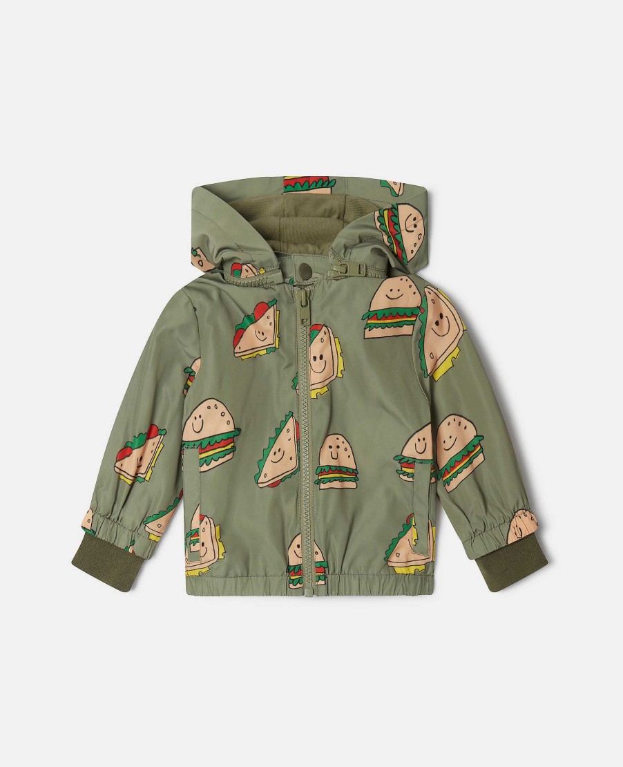 Kids Stella McCartney Baby Boys | Silly Sandwich Print Hooded Jacket