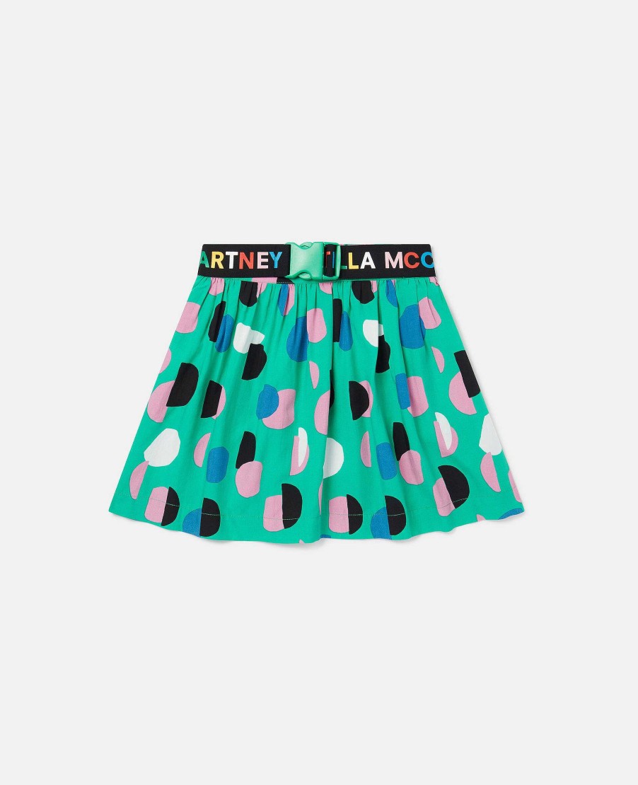 Kids Stella McCartney Trousers And Skirts | Logo Tape Dot Print Skater Skirt