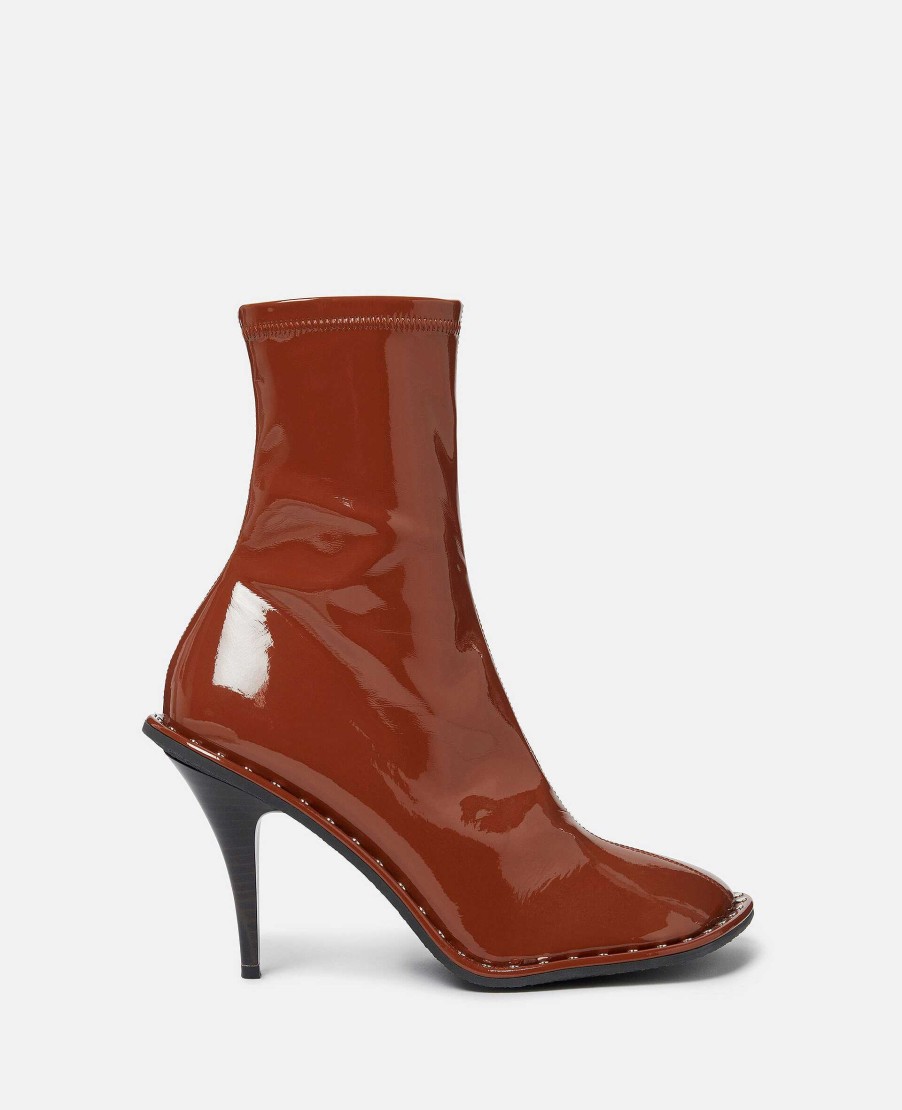 Women Stella McCartney Heels | Ryder Lacquered Stiletto Ankle Boots