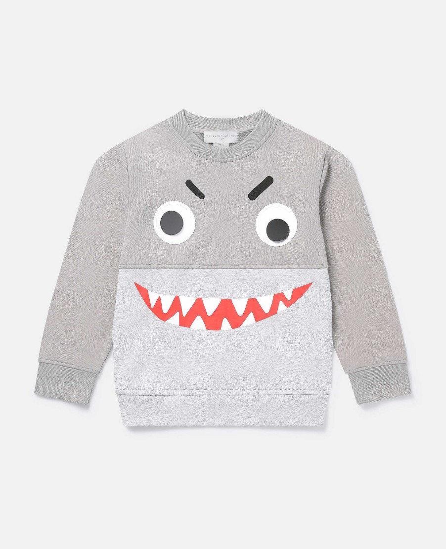 Kids Stella McCartney Cardigans And Jumpers | Shark Face Colourblock Sweatshirt