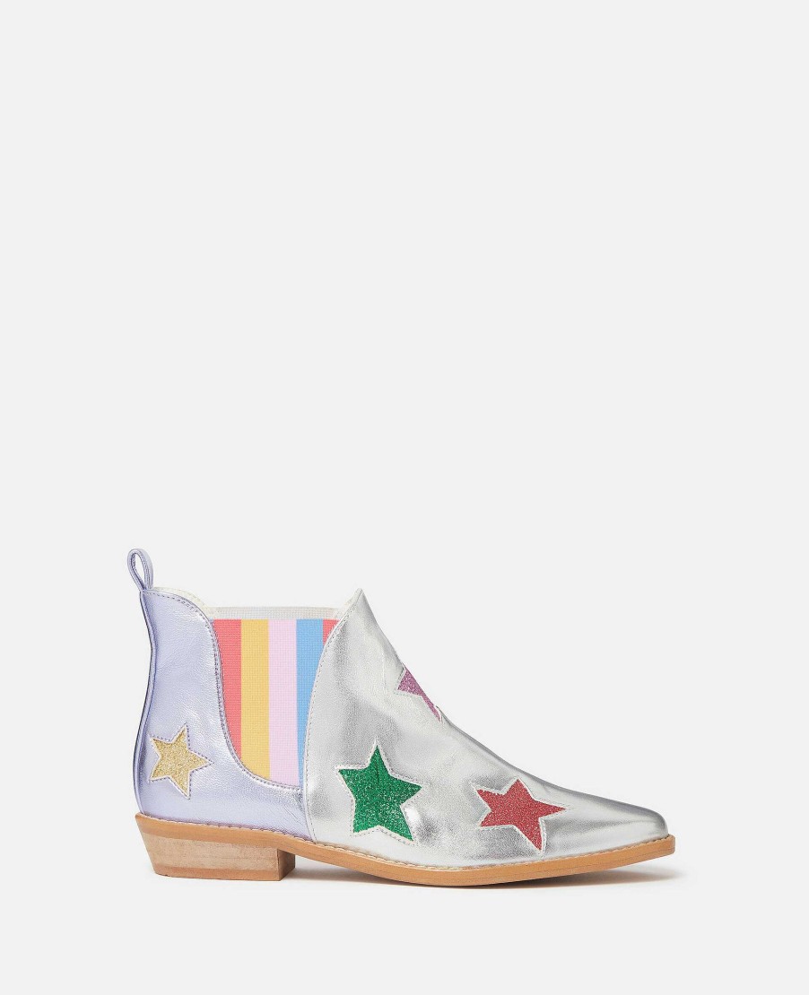 Kids Stella McCartney Shoes And Bags | Metallic Stella Star Ankle Boots