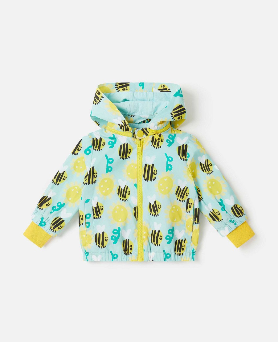 Kids Stella McCartney Baby Girls | Bumblebee Sunflower Print Hooded Jacket