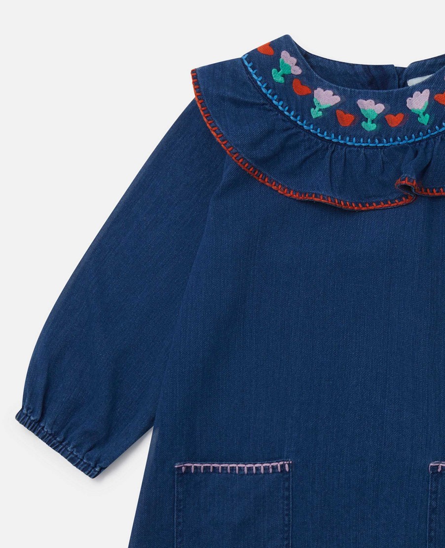 Kids Stella McCartney Dresses And All-In-Ones | Folk Flower Embroidered Collared Dress