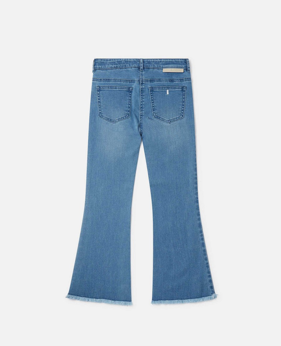 Kids Stella McCartney Trousers And Skirts | Mid Wash Frayed Hem Flared Jeans