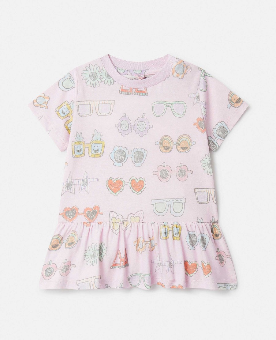 Kids Stella McCartney Sweatshirt And T-Shirts | Sunglasses Doodle Print Frilled Dress