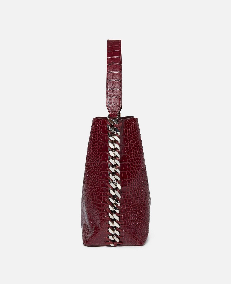 Women Stella McCartney Frayme Bag | Frayme Croc-Effect Embossed Tote Bag