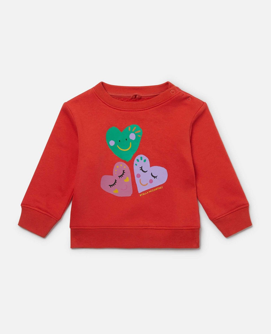 Kids Stella McCartney Baby Girls | Smiling Heart Motif Sweatshirt