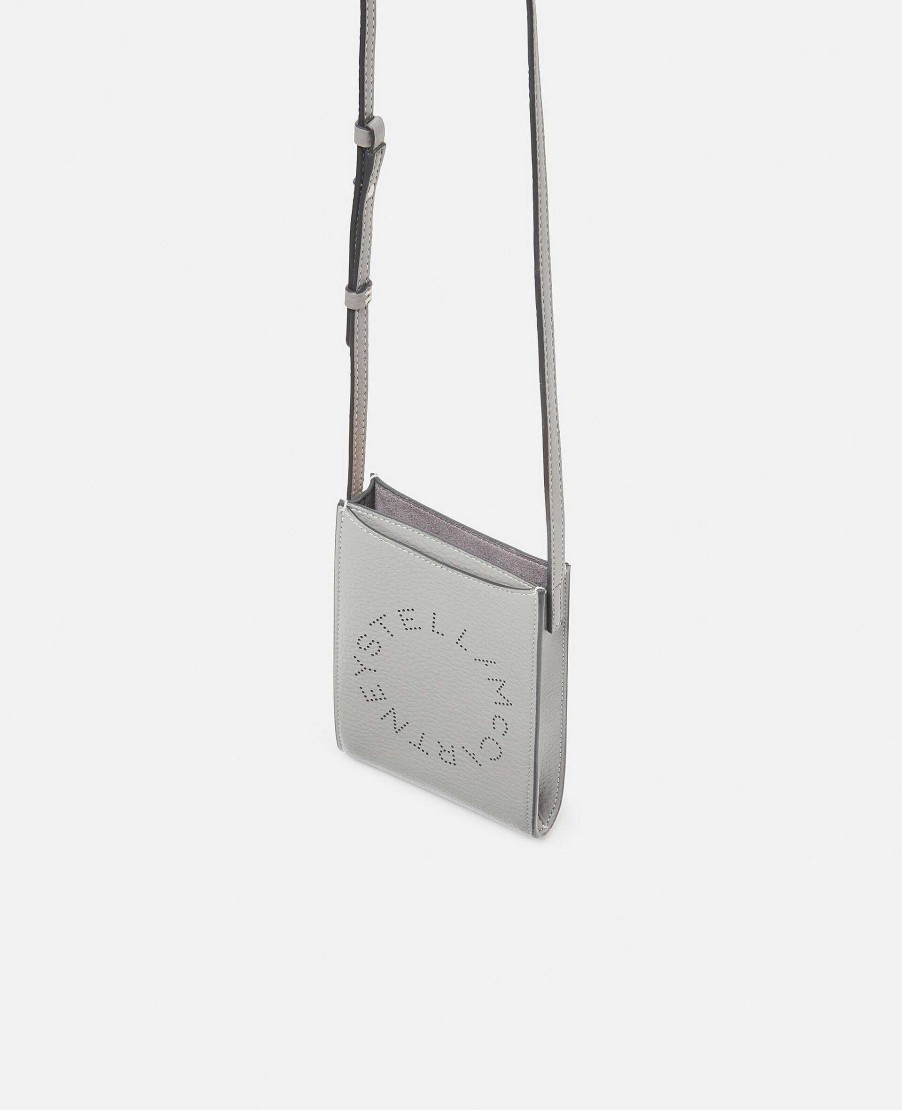 Women Stella McCartney Strap Wallets | Logo Grainy Alter Mat Crossbody Phone Pouch