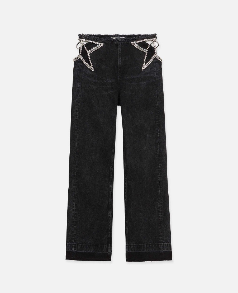 Women Stella McCartney Trousers And Shorts | Star Cut-Out Low-Rise Jeans