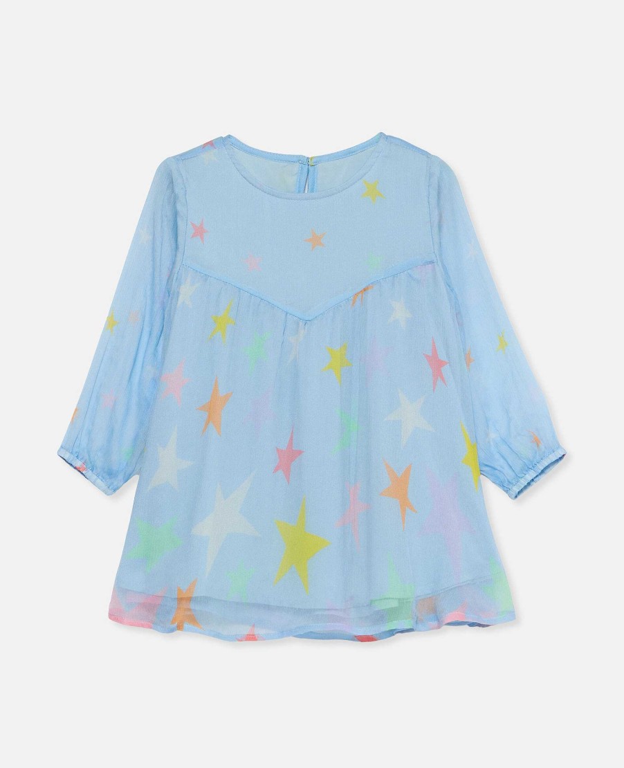 Kids Stella McCartney Baby Girls | Star Print Silk Dress