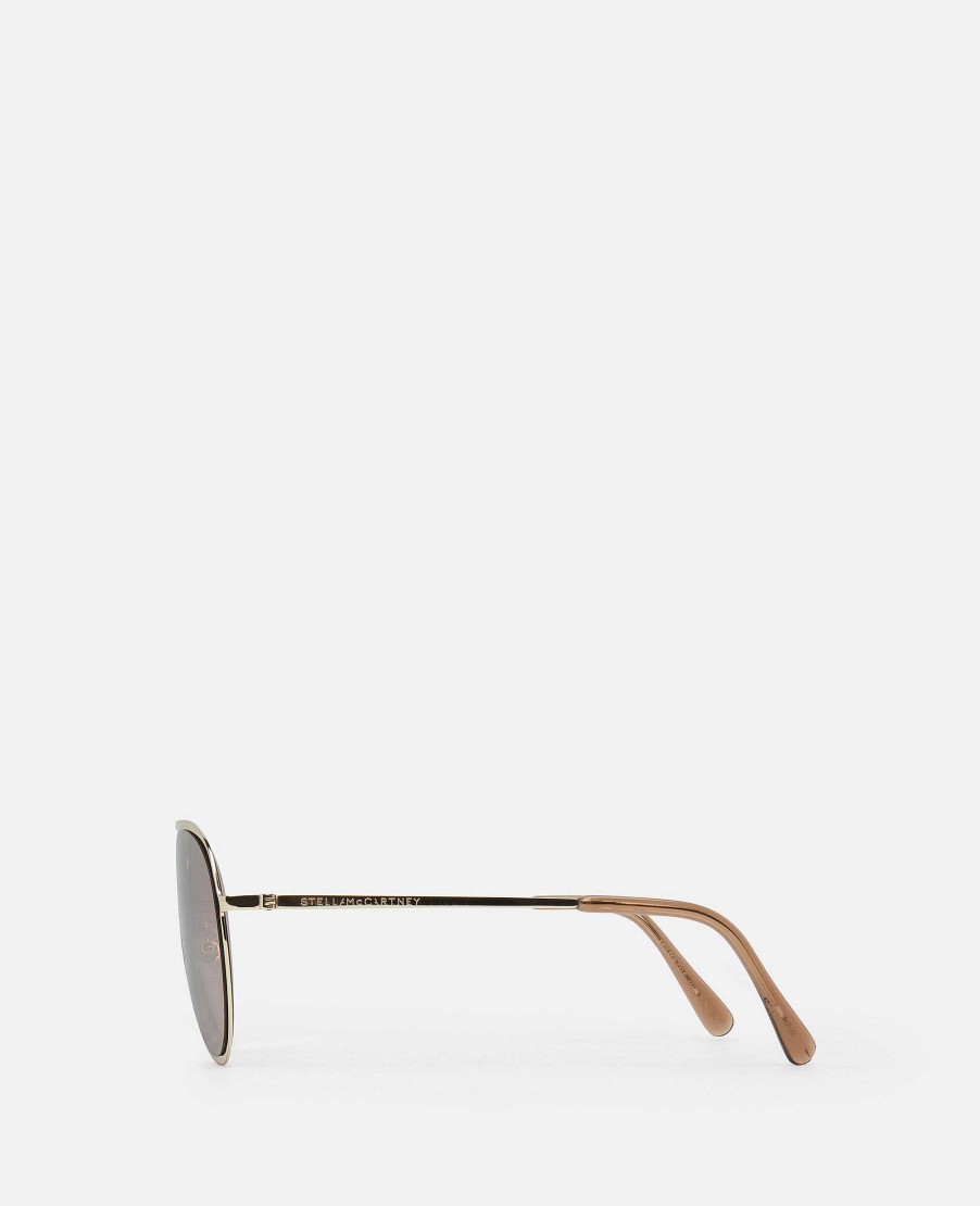 Women Stella McCartney Sunglasses | Metal Aviator Sunglasses