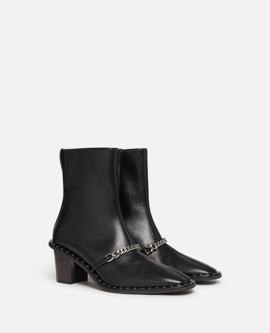 Women Stella McCartney Heels | Falabella Mid Heel Ankle Boots