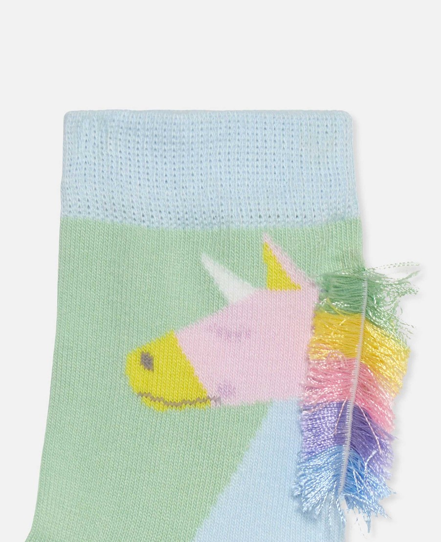 Kids Stella McCartney Shoes And Bags | 2 Pair Pack Of Rainbow Unicorn Ankle Socks