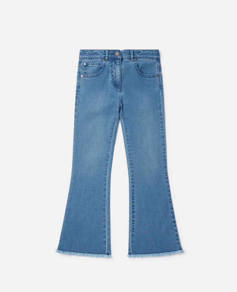 Kids Stella McCartney Trousers And Skirts | Mid Wash Frayed Hem Flared Jeans