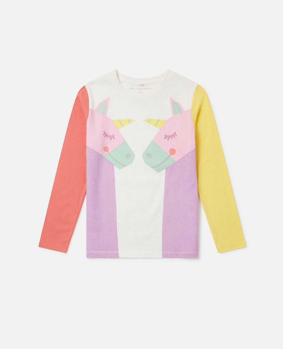 Kids Stella McCartney Jumpers And Cardigans | Rainbow Unicorn Print Long Sleeve T-Shirt