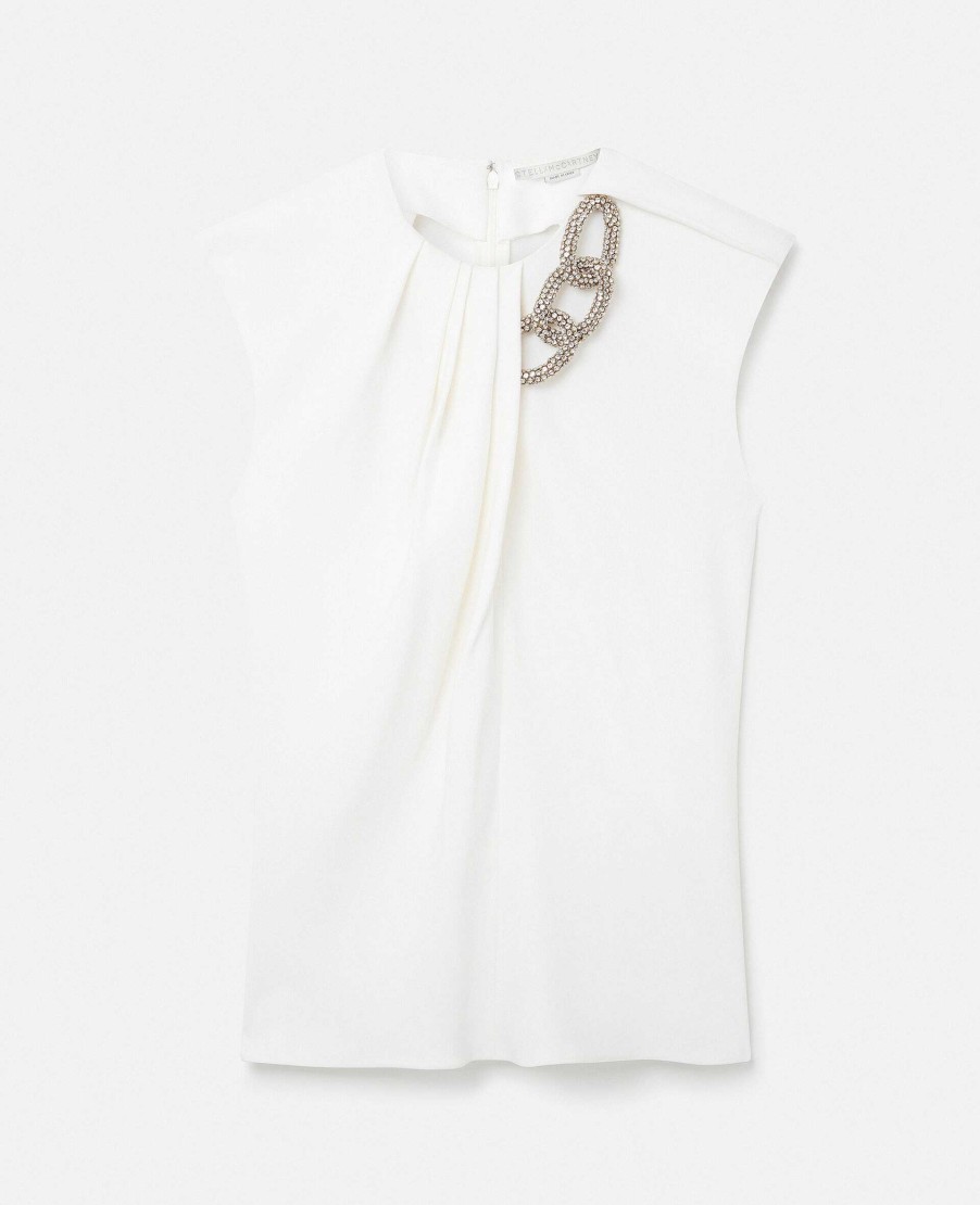 Women Stella McCartney Shirts And Tops | Falabella Crystal Chain Sleeveless Top