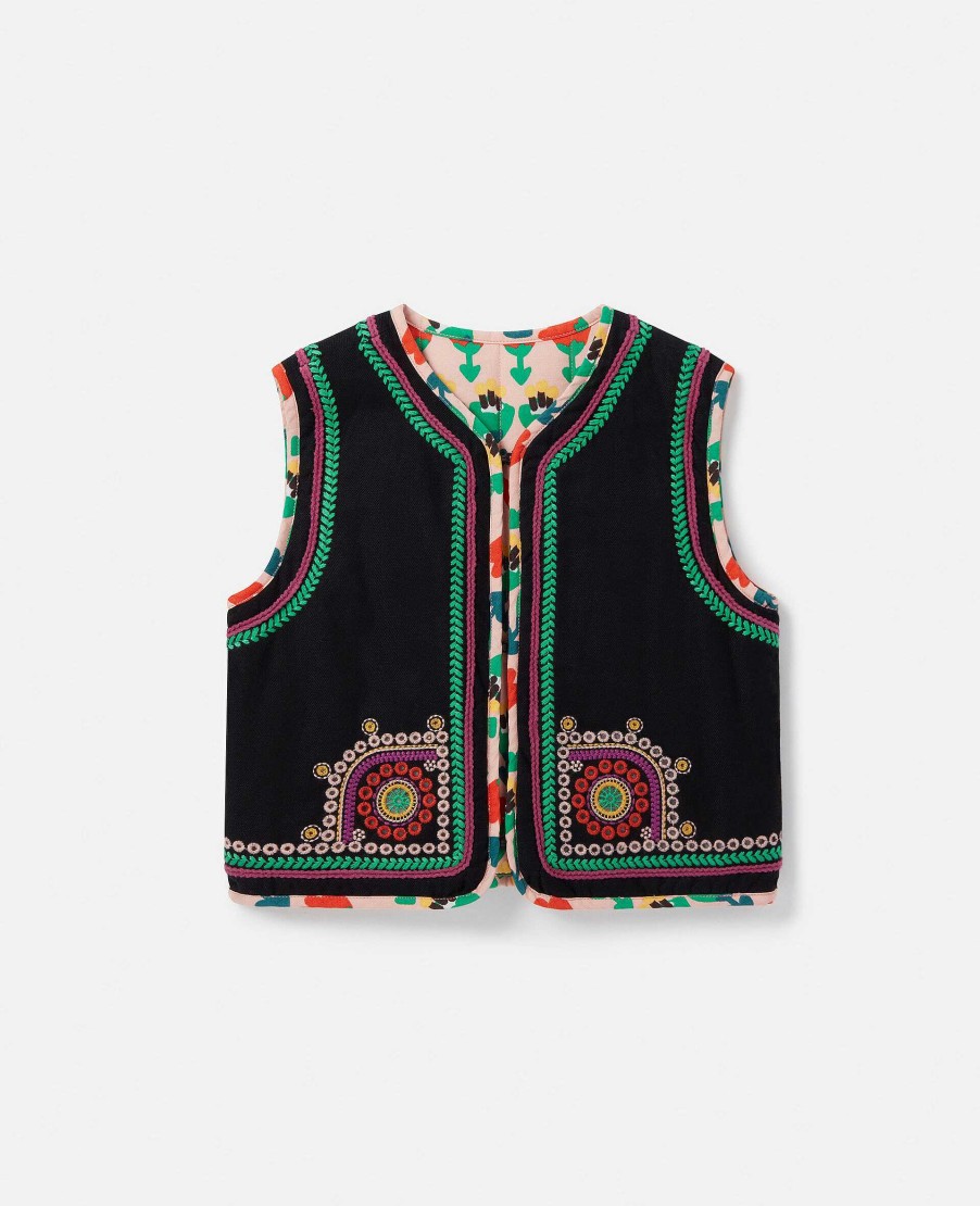 Kids Stella McCartney Outerwear | Folk Flower Embroidery Vest