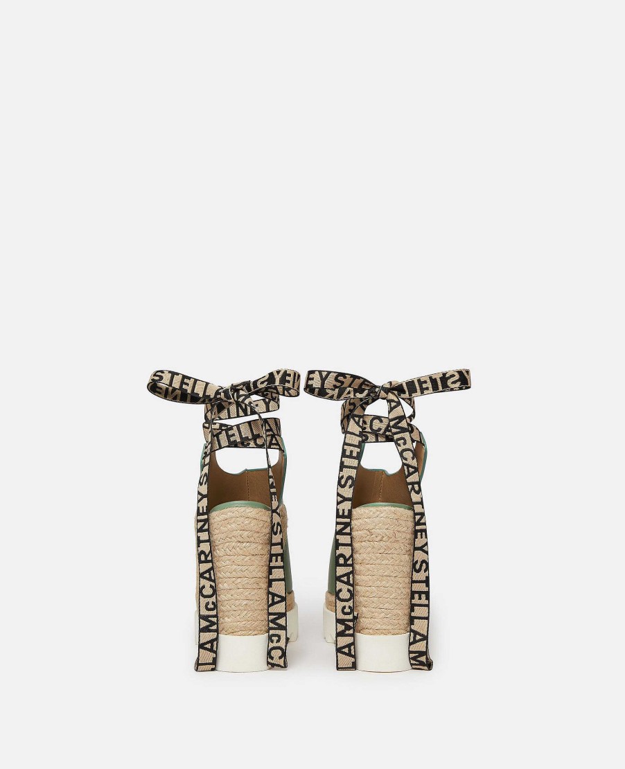 Women Stella McCartney Wedges | Gaia Alter Mat Peeptoe Wedge Espadrilles